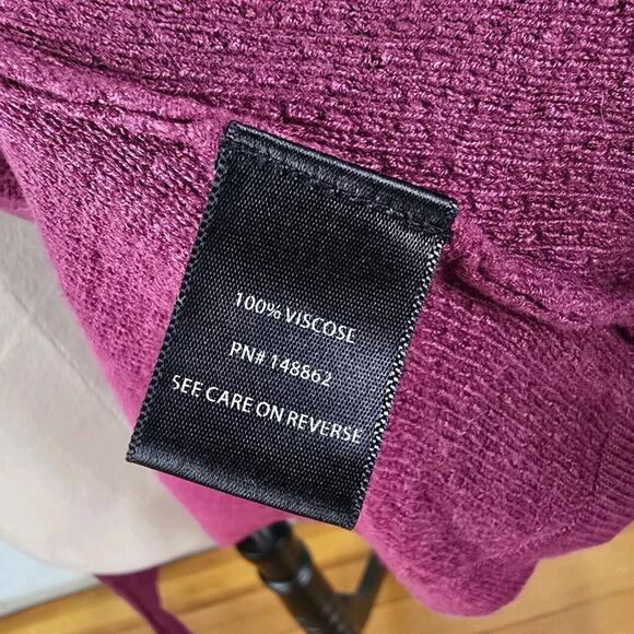 Torrid Slub Knit Women's Sz 3 Cardigan Drape Front Hi-Low Lightweight Purple - Picture 6 of 9